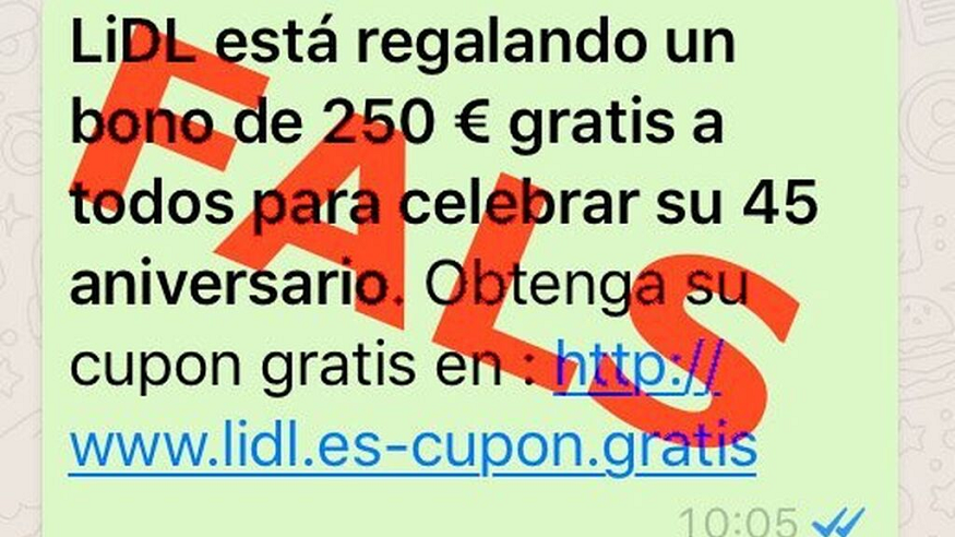 La nueva estafa de Lidl que circula por WhatsApp: el bono de 250€