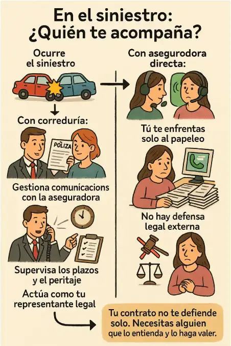 en caso de siniestro quién te acompaña infografía
