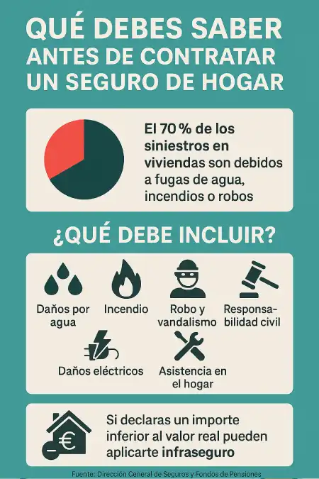 qué debes considerar antes de contratar un seguro de casa infografía