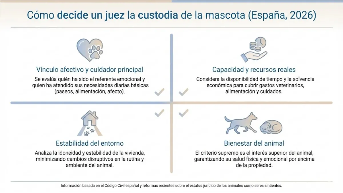 cómo decide un juez la custodia de la mascota infografía