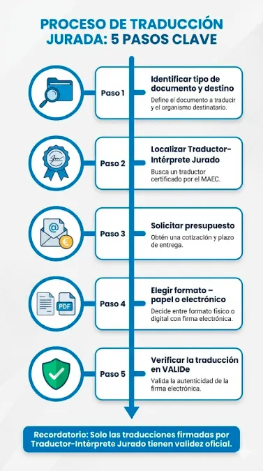 proceso de traducción jurada oficial en España