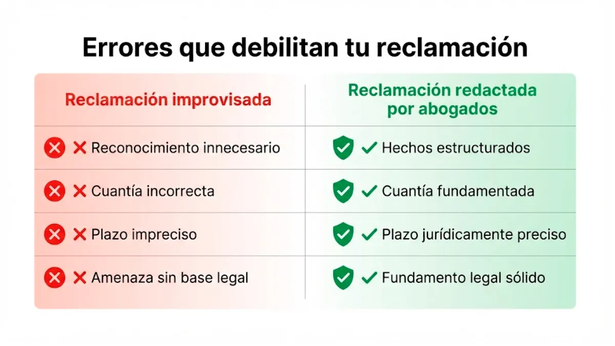INFOGRAFÍA 1 – “Errores que debilitan tu reclamación”