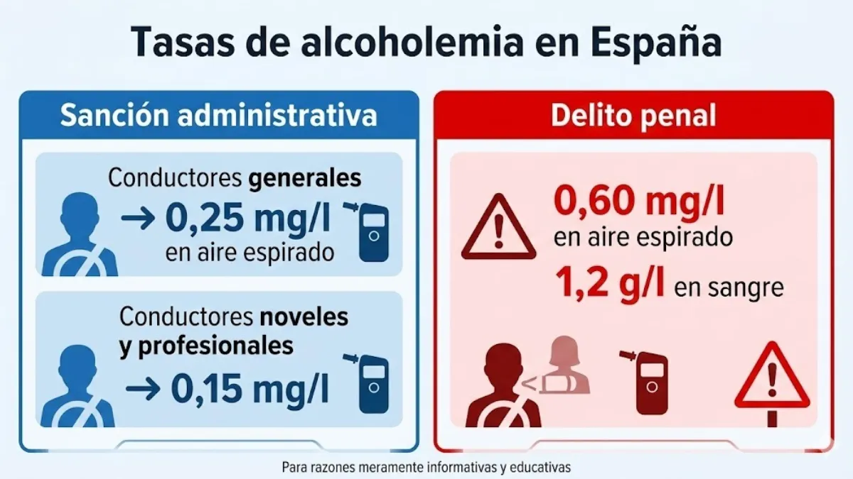 tasas de alcohol que activan la responsabilidad penal