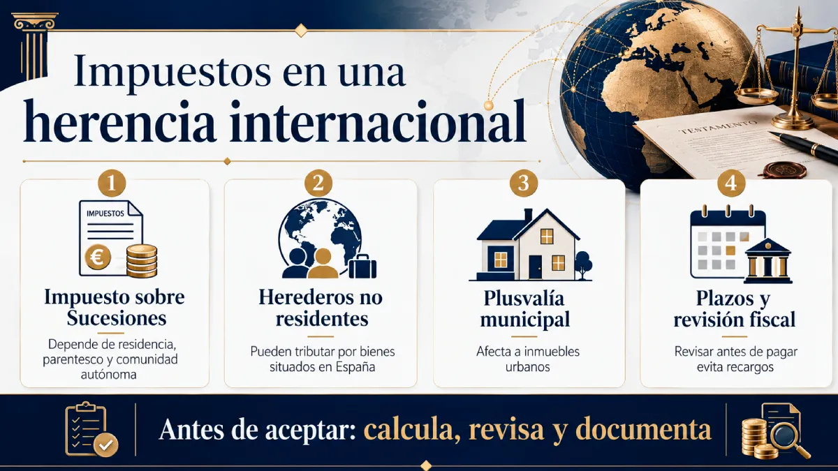 impuestos en una herencia internacional infografía