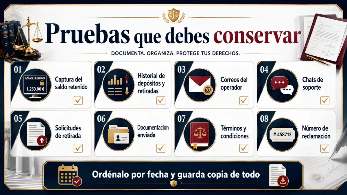 pruebas que debes conservar infografía