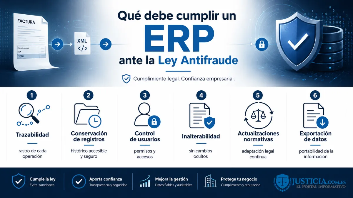 qué debe cumplir un ERP ante la LEy Antifraude infografía