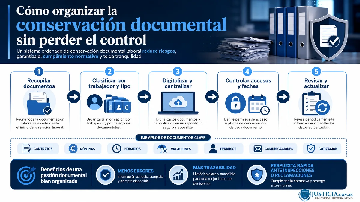 cómo organizar la conservación documental infografía