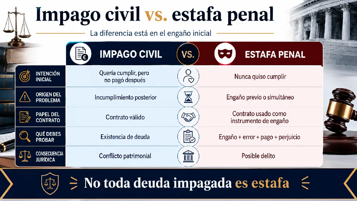 impago civil vs estafa penal