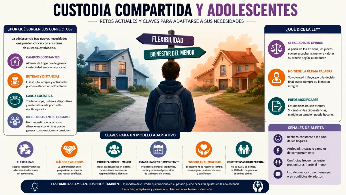 qué ocurre cuando un adolescente rechaza la custodia compartida