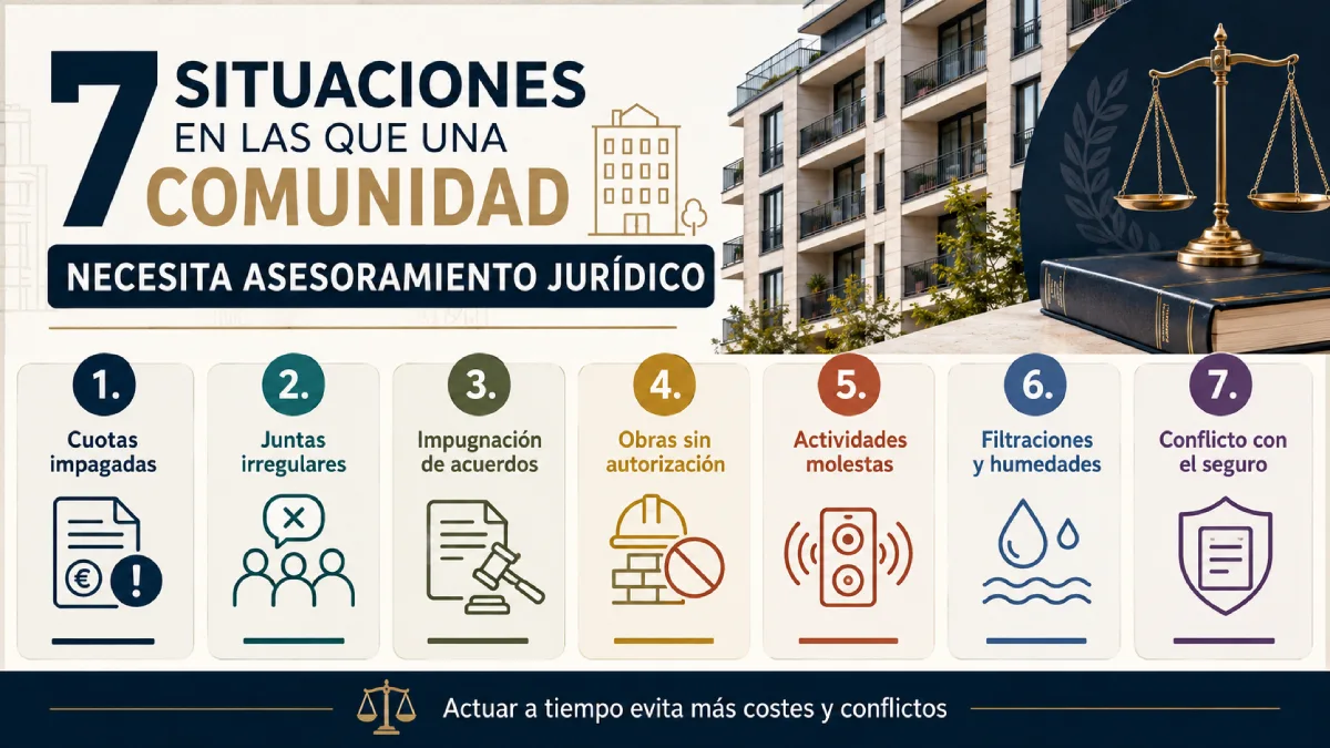 7 situaciones en las que una comunidad necesita un abogado infografía