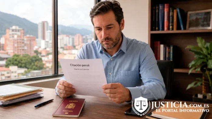 qué hacer si un español recibe una citación penal en Colombia