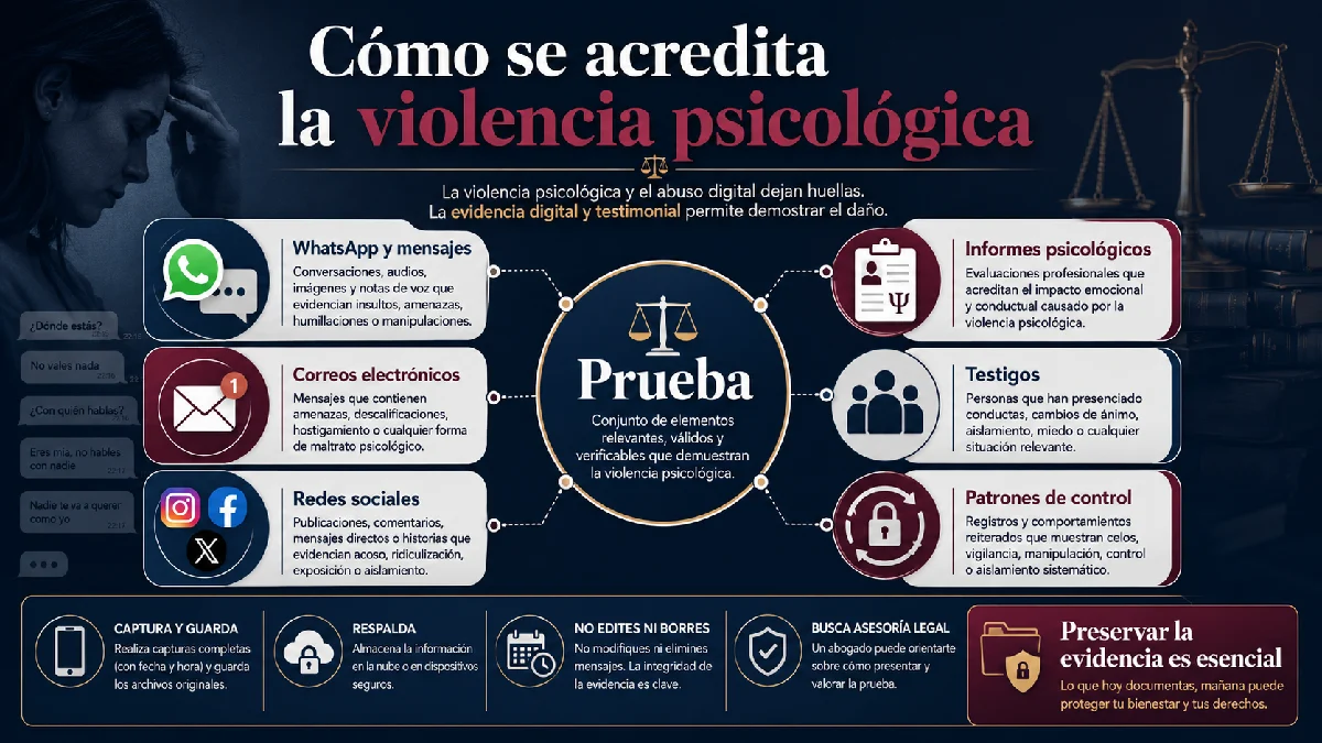 cómo se acreditan los delitos de la mujer infografía