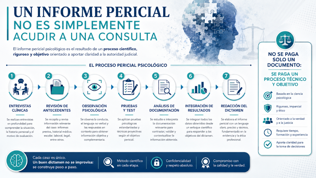 un informe pericial no es simplemente acudir a una consulta infografía