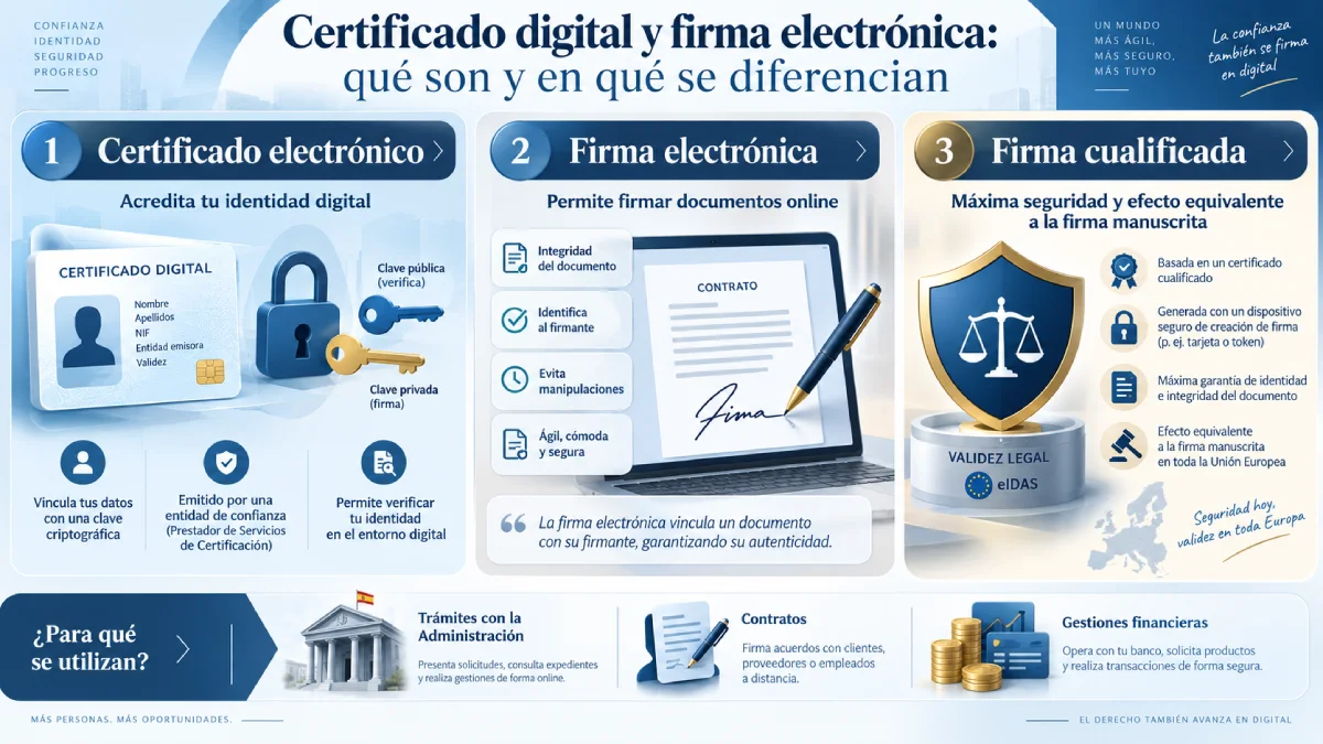 certificado digital y firma electrónica infografía