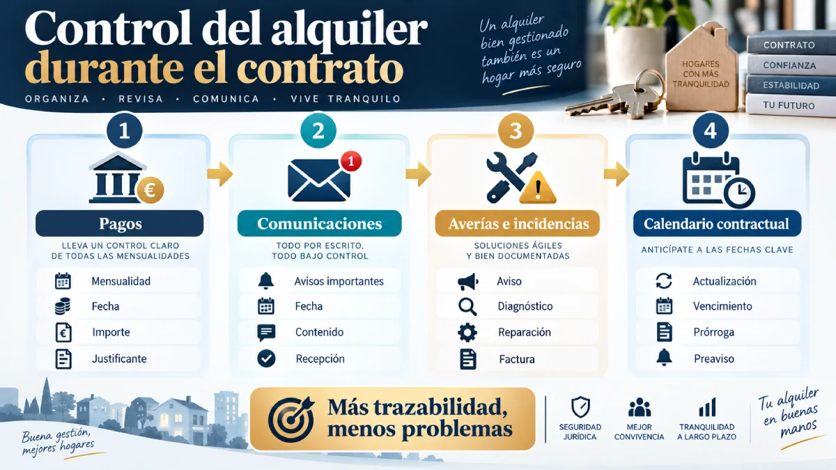 control del alquiler durante el contrato infografía