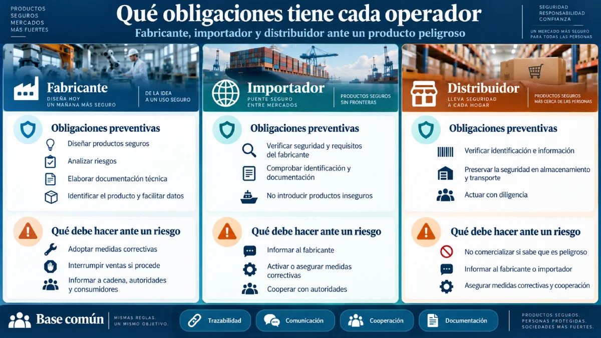 qué obligaciones tiene cada operador infografía