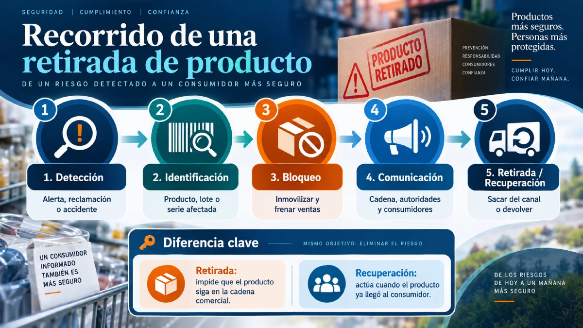 recorrido de una retirada de producto infografía