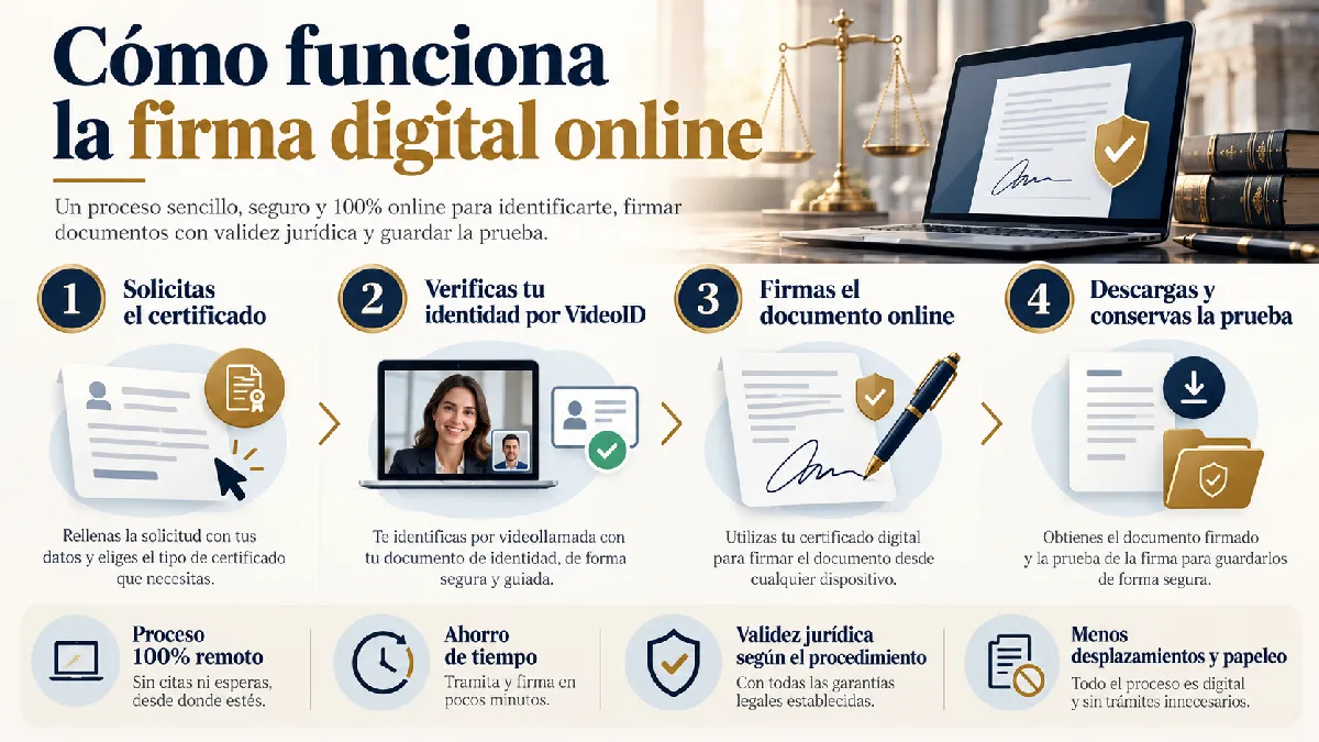 cómo funciona la firma digital online infografía