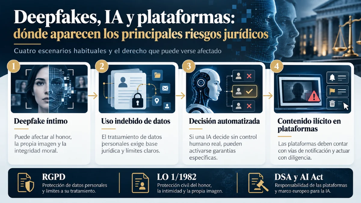 deepfakes, ia y plataformas infografía